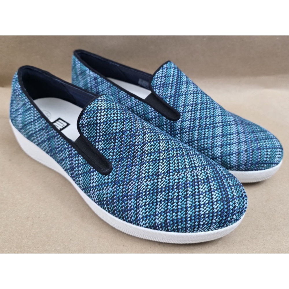 Fitflop (Sz 9) Superskate Uberknit Slip On Womens Shoes Gray Comfort Sneaker